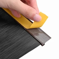 vidaXL Materiales De Construcción-Sellos de cepillo para puertas autoadhesivos 2 pcs Marrón