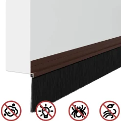 vidaXL Materiales De Construcción-Sellos de cepillo para puertas autoadhesivos 2 pcs Marrón