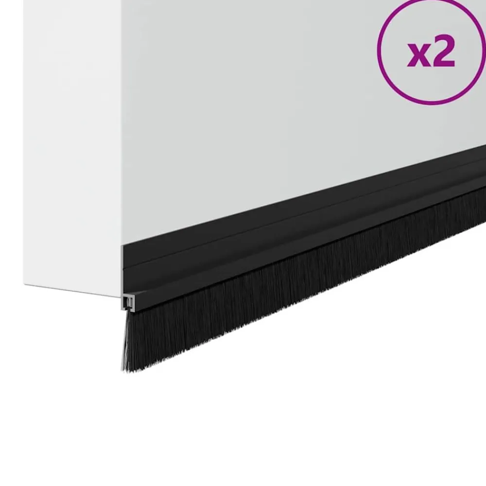 vidaXL Materiales De Construcción-Sellos de cepillo para puertas autoadhesivos 2 pcs 100 cm