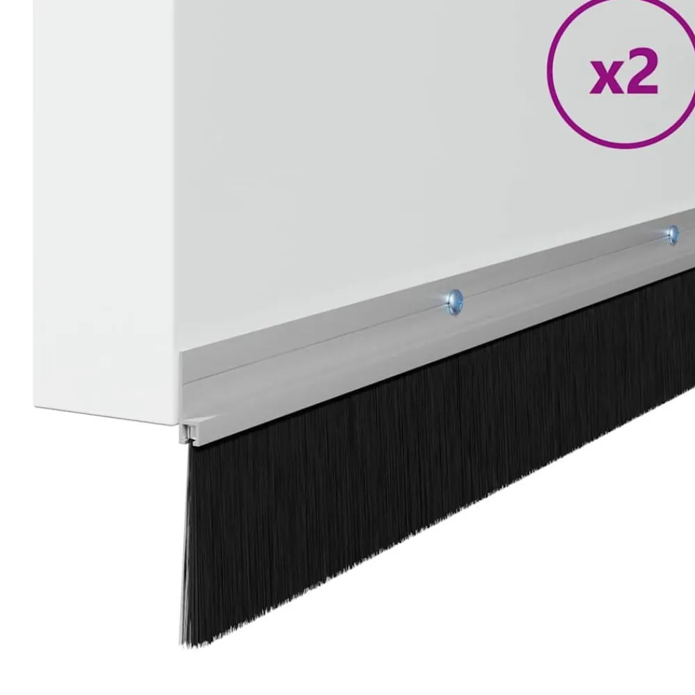 vidaXL Materiales De Construcción-Sellos de cepillo de puerta atornillables 2 pcs 100 cm