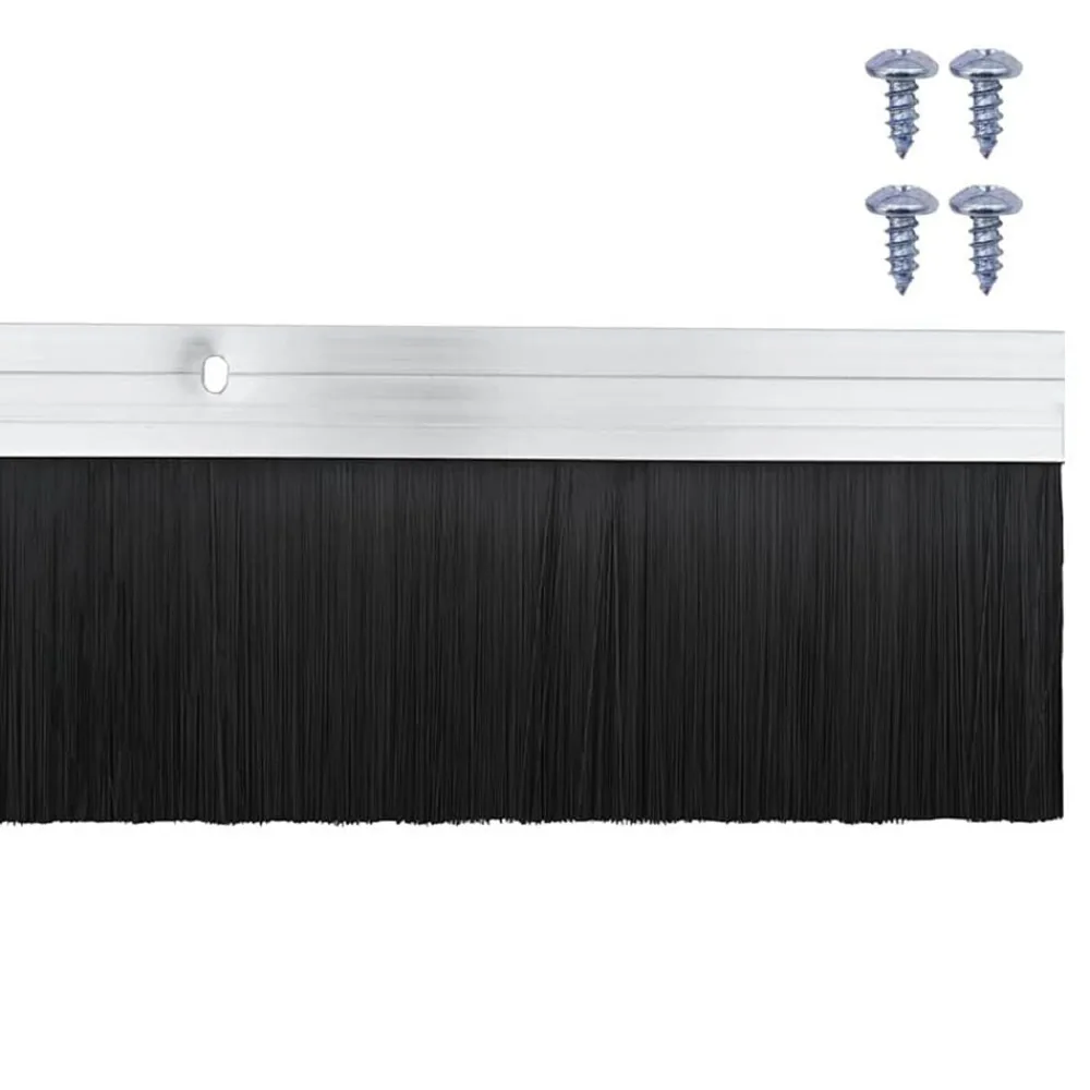 vidaXL Materiales De Construcción-Sellos de cepillo de puerta atornillables 2 pcs 100 cm
