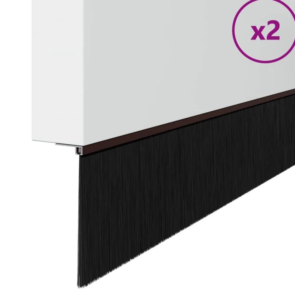 vidaXL Sellos de cepillo para puertas autoadhesivos 2 pcs Marrón Marrón Discount
