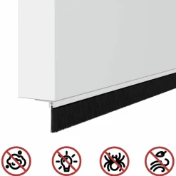 vidaXL Sellos de cepillo de puerta atornillables 2 pcs 100 cm White Sale