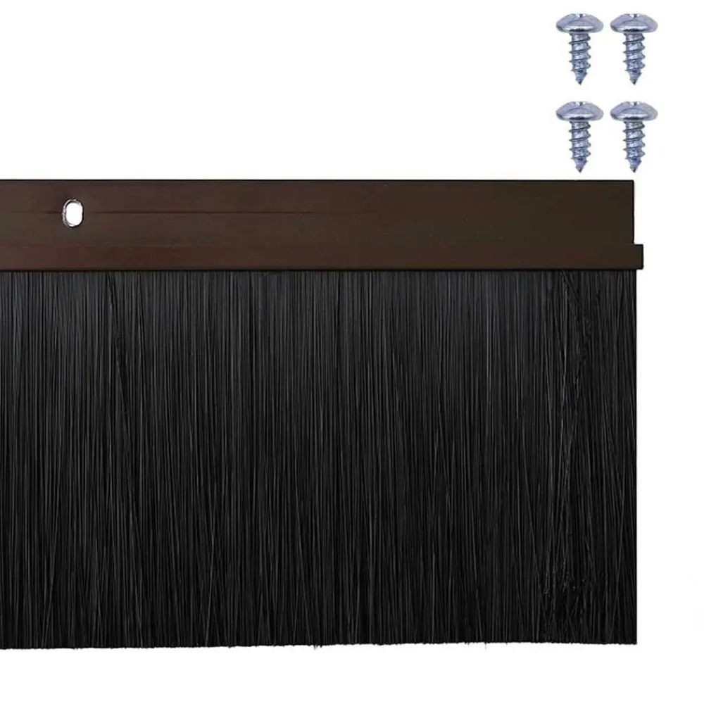 vidaXL Sellos de cepillo de puerta atornillables 2 pcs Marrón 100 cm Marrón Discount
