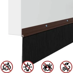 vidaXL Sellos de cepillo de puerta atornillables 2 pcs Marrón 100 cm Marrón Discount