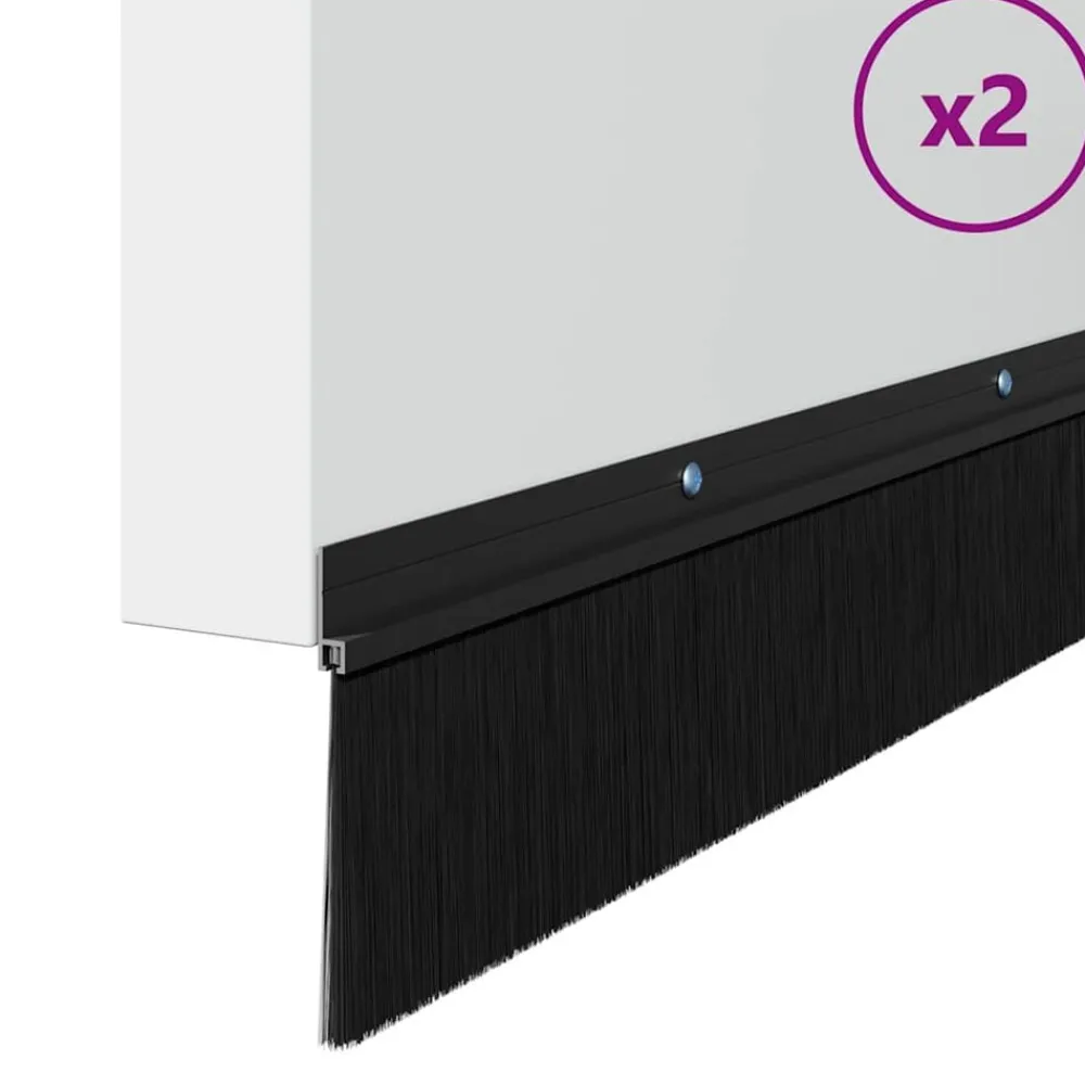 vidaXL Sellos de cepillo de puerta atornillables 2 pcs 100 cm Negro Online
