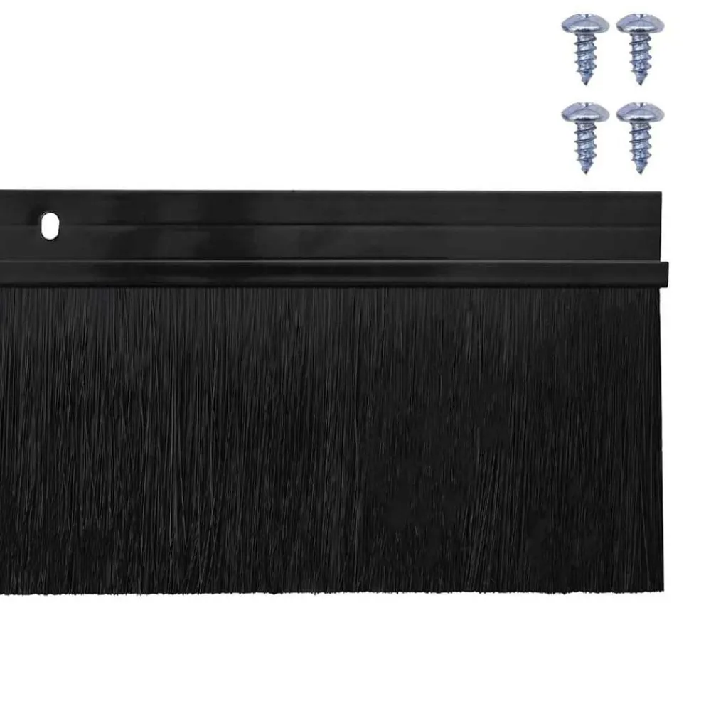vidaXL Sellos de cepillo de puerta atornillables 2 pcs 100 cm Negro Online