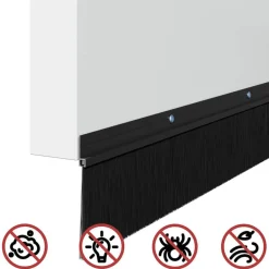 vidaXL Sellos de cepillo de puerta atornillables 2 pcs 100 cm Negro Online