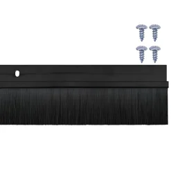 vidaXL Sellos de cepillo de puerta atornillables 2 pcs 100 cm Negro Outlet