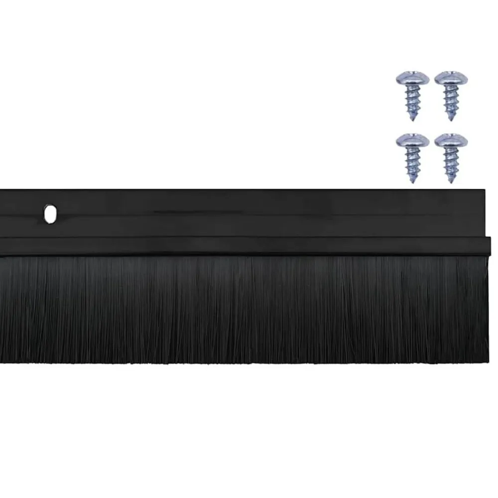 vidaXL Sellos de cepillo de puerta atornillables 2 pcs 100 cm Negro Outlet