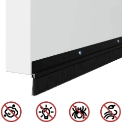 vidaXL Sellos de cepillo de puerta atornillables 2 pcs 100 cm Negro Outlet