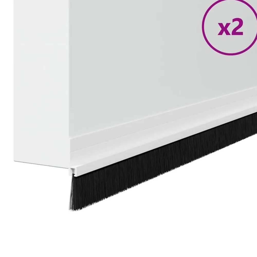 vidaXL Sellos de cepillo para puertas autoadhesivos 2 pcs 100 cm White Clearance