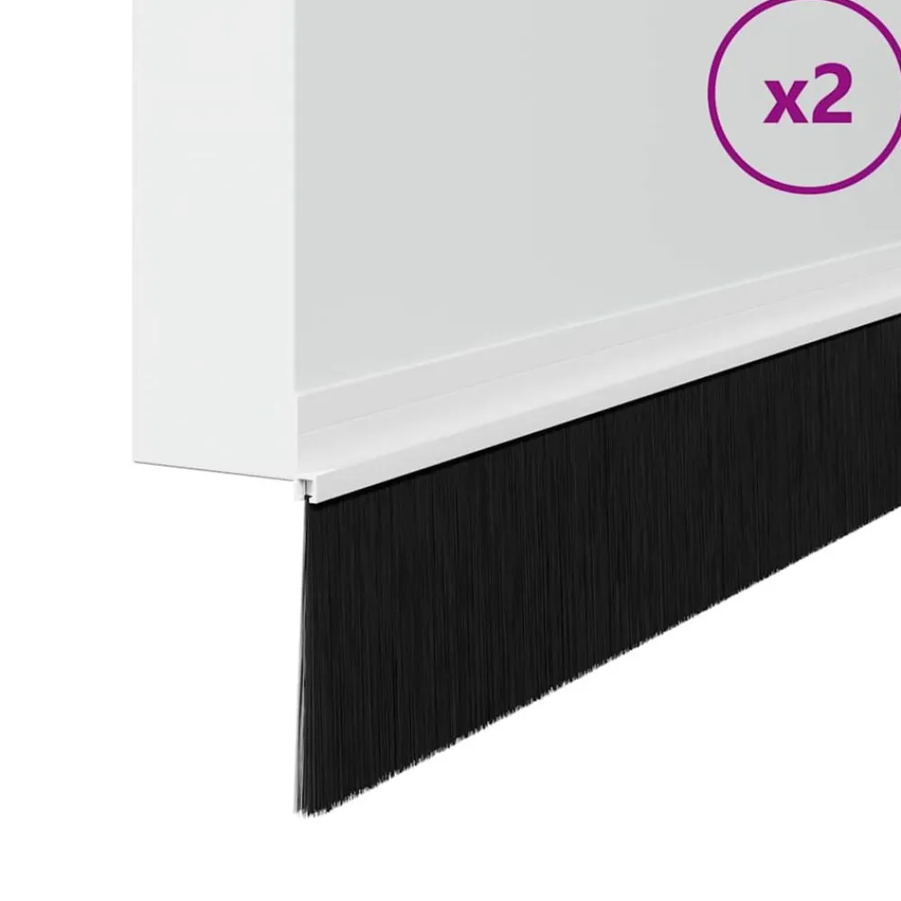vidaXL Sellos de cepillo para puertas autoadhesivos 2 pcs 100 cm White Clearance