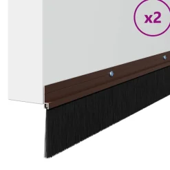 vidaXL Sellos de cepillo de puerta atornillables 2 pcs Marrón 100 cm Marrón Sale