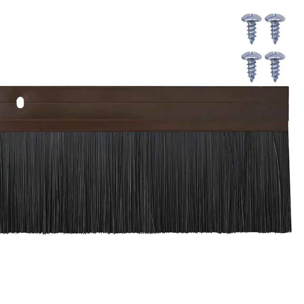 vidaXL Sellos de cepillo de puerta atornillables 2 pcs Marrón 100 cm Marrón Sale