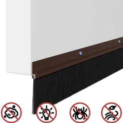 vidaXL Sellos de cepillo de puerta atornillables 2 pcs Marrón 100 cm Marrón Sale