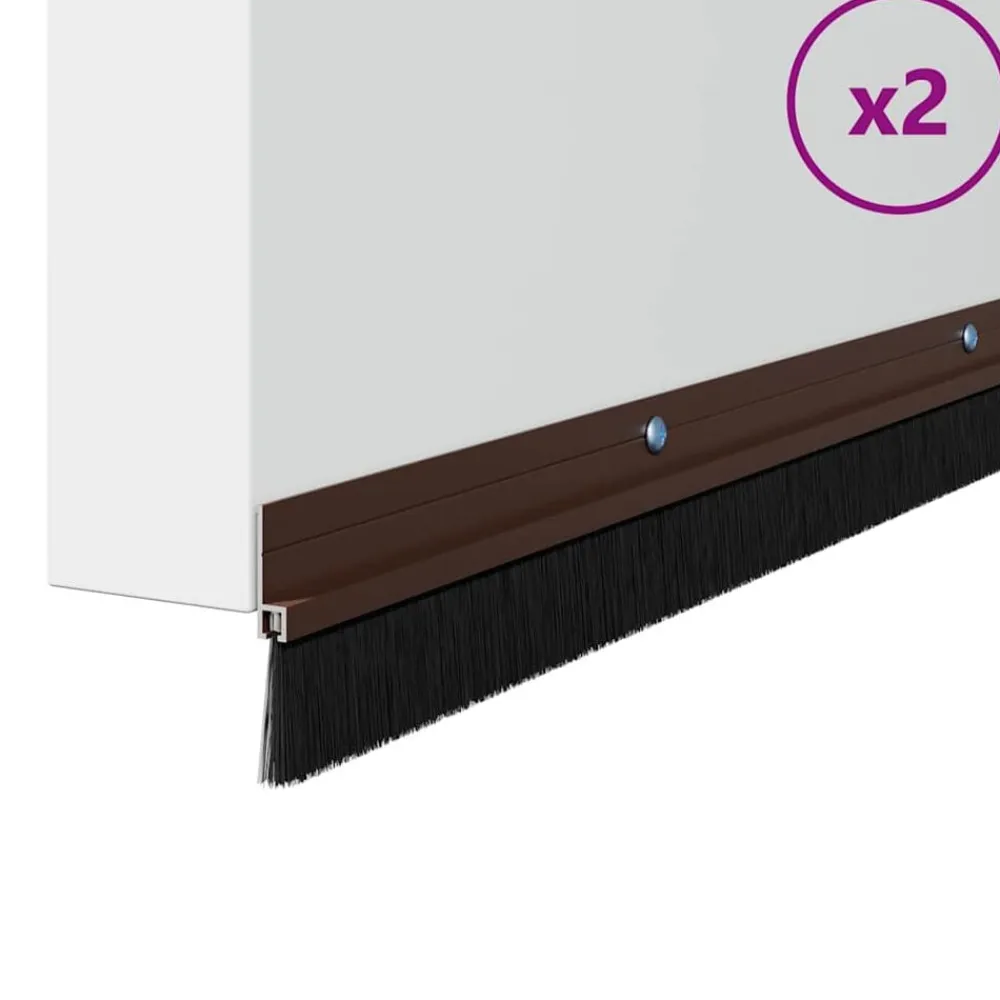 vidaXL Sellos de cepillo de puerta atornillables 2 pcs Marrón 100 cm Marrón Sale