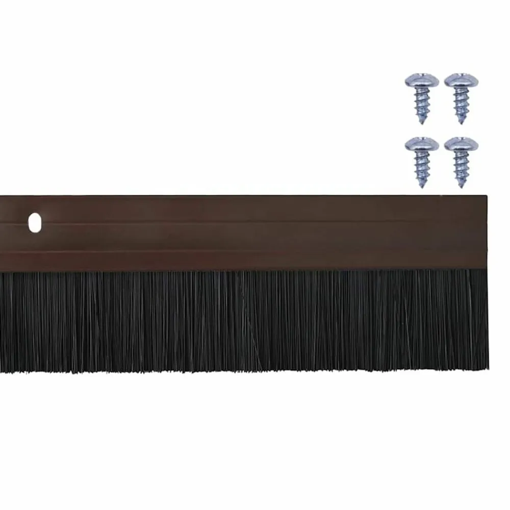 vidaXL Sellos de cepillo de puerta atornillables 2 pcs Marrón 100 cm Marrón Sale