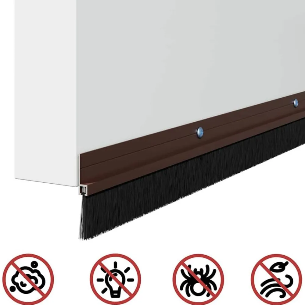 vidaXL Sellos de cepillo de puerta atornillables 2 pcs Marrón 100 cm Marrón Sale