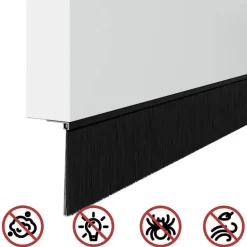 vidaXL Sellos de cepillo de puerta atornillables 2 pcs 100 cm Negro Online