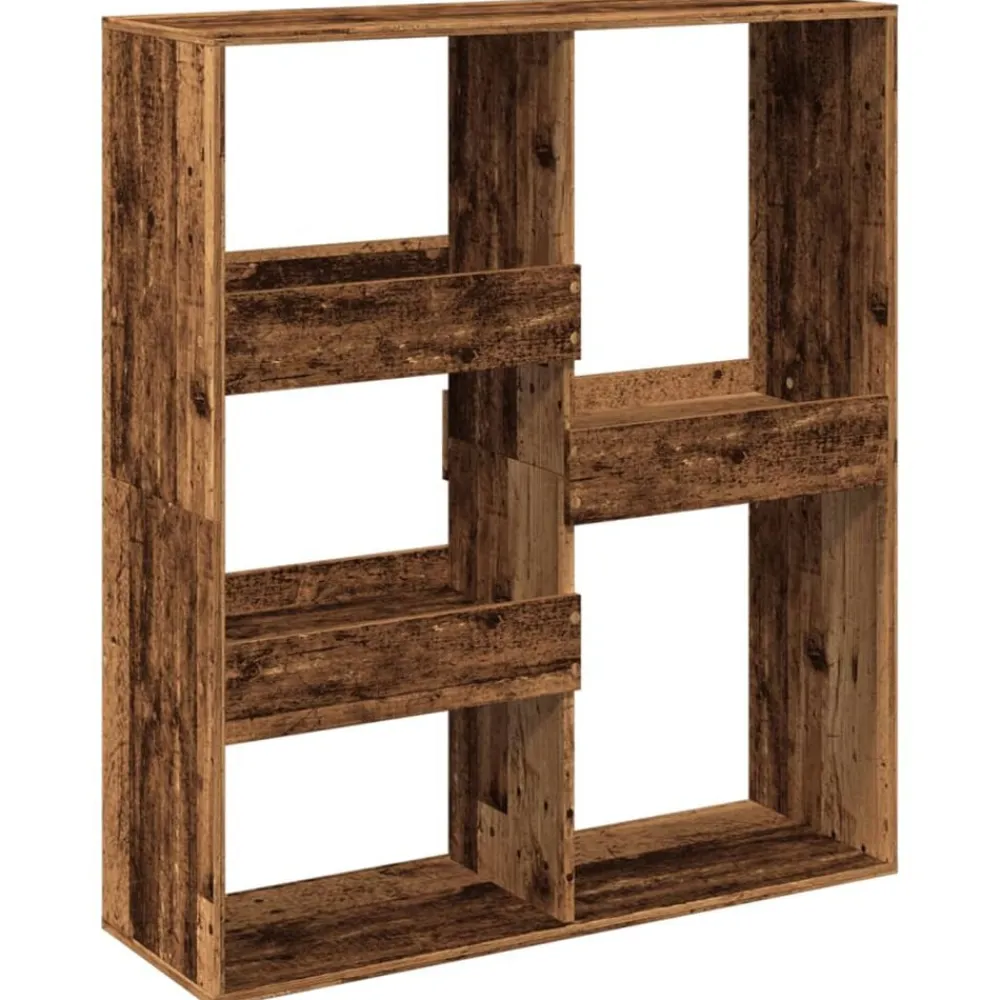 vidaXL Estanterías-Separador de ambientes madera envejecida 100x33x115 cm