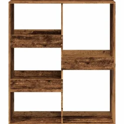 vidaXL Estanterías-Separador de ambientes madera envejecida 100x33x115 cm