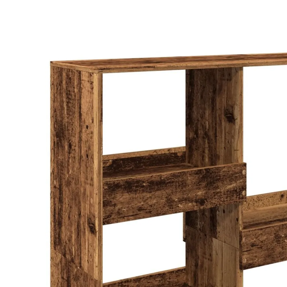 vidaXL Estanterías-Separador de ambientes madera envejecida 100x33x115 cm