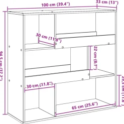 vidaXL Separador de ambientes madera ingeniería 100x33x94,5 cm Blanco