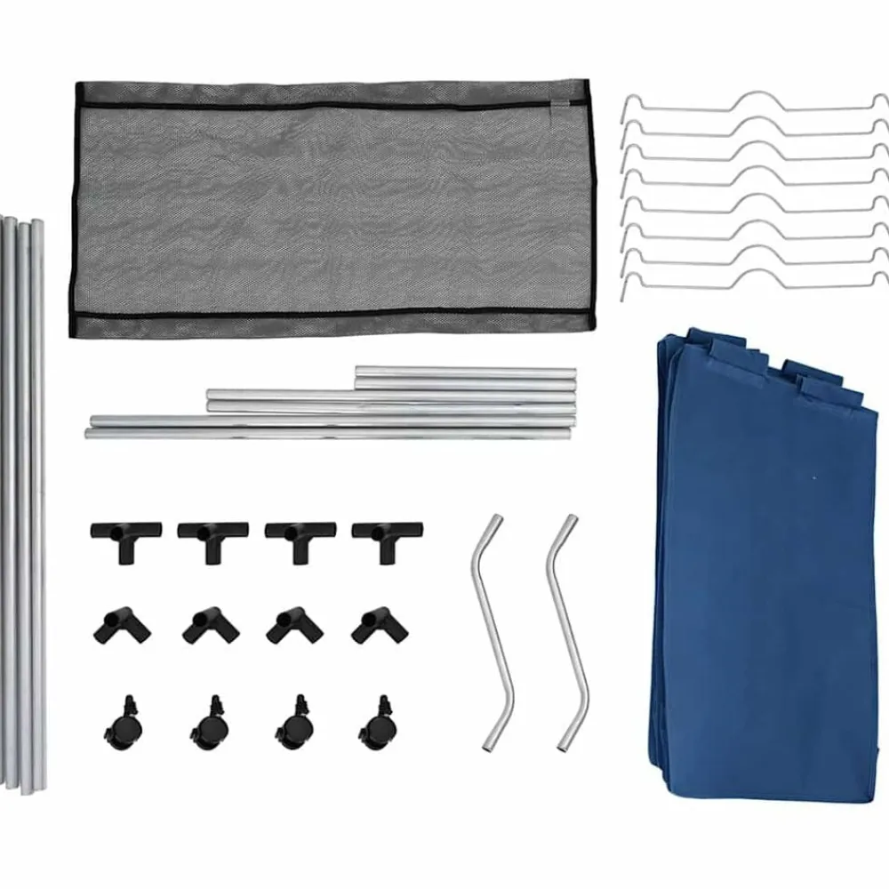 vidaXL Separador de colada con 4 bolsas acero Azul Outlet