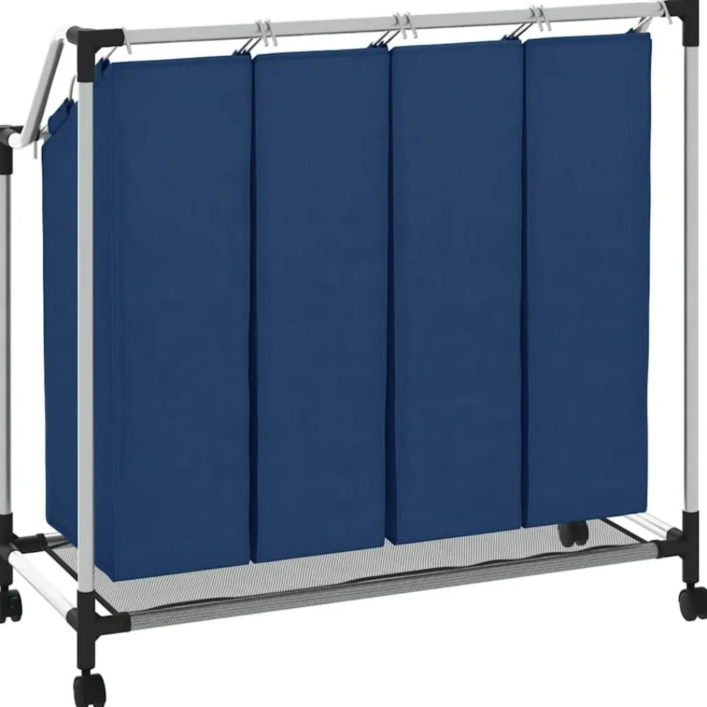 vidaXL Separador de colada con 4 bolsas acero Azul Outlet