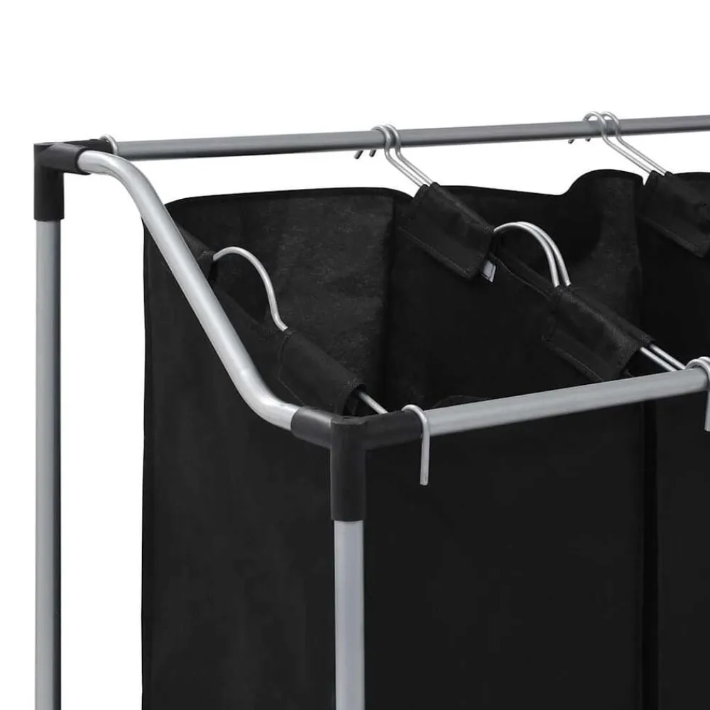 vidaXL Productos Del Hogar-Separador de colada con 3 bolsas acero