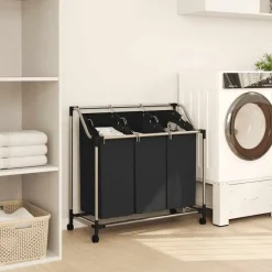 vidaXL Productos Del Hogar-Separador de colada con 3 bolsas acero