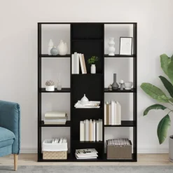 vidaXL Separador de habitaciones 100 x 24 x 140 cm Roble negro Clearance
