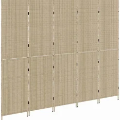 vidaXL Divisores De Ambientes-Separador de habitaciones 242 x 180 cm ratán sintético