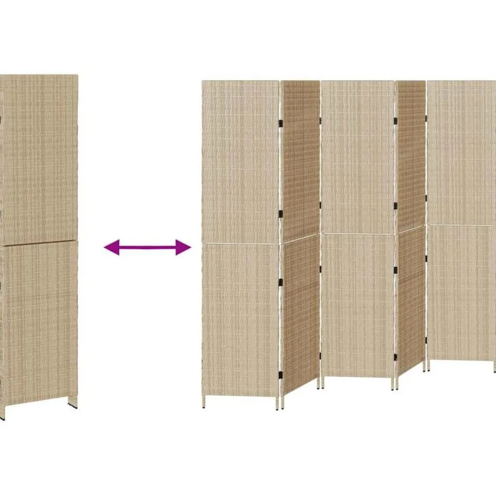 vidaXL Divisores De Ambientes-Separador de habitaciones 242 x 180 cm ratán sintético