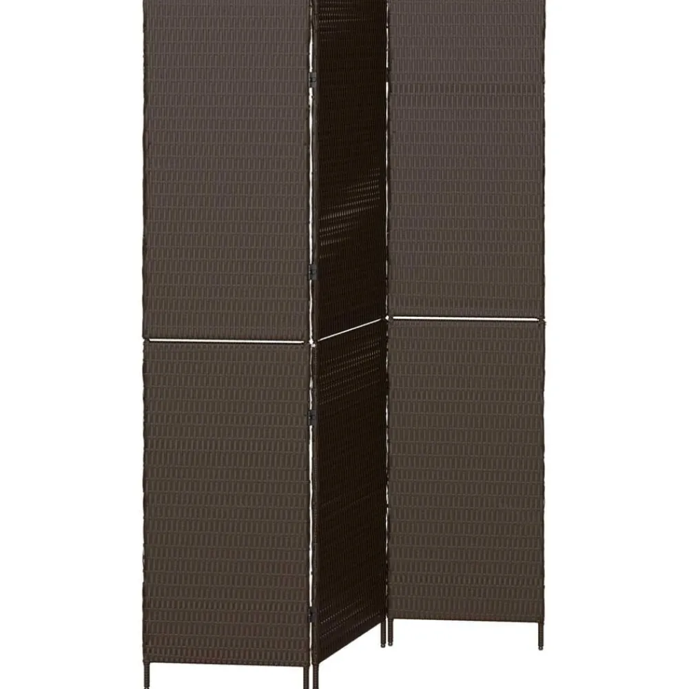 vidaXL Separador de habitaciones Marrón 146 x 180 cm ratán sintético Marrón Clearance