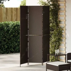 vidaXL Separador de habitaciones Marrón 146 x 180 cm ratán sintético Marr&oacute;n Clearance