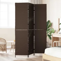 vidaXL Separador de habitaciones Marrón 146 x 180 cm ratán sintético Marrón Clearance