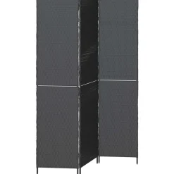 vidaXL Separador de habitaciones 146 x 180 cm ratán sintético Negro Outlet