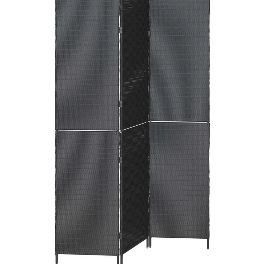 vidaXL Separador de habitaciones 146 x 180 cm ratán sintético Negro Outlet