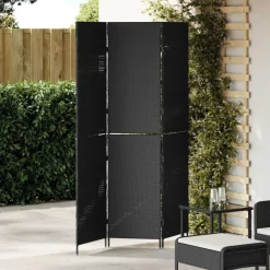 vidaXL Separador de habitaciones 146 x 180 cm ratán sintético Negro Outlet