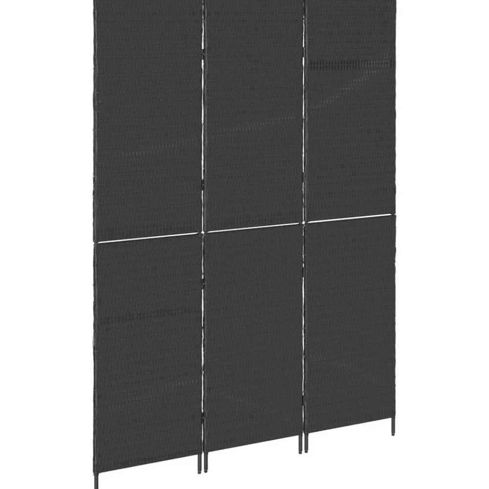 vidaXL Separador de habitaciones 146 x 180 cm ratán sintético Negro Outlet