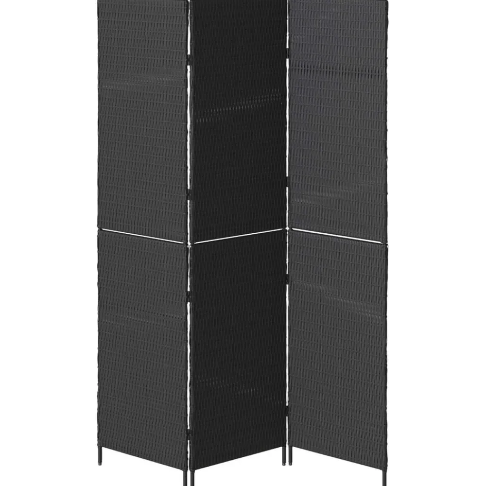 vidaXL Separador de habitaciones 146 x 180 cm ratán sintético Negro Outlet