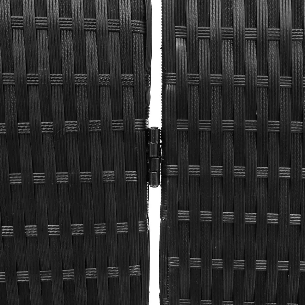 vidaXL Separador de habitaciones 146 x 180 cm ratán sintético Negro Outlet