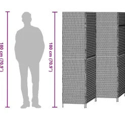 vidaXL Divisores De Ambientes-Separador de habitaciones 195 x 180 cm ratán sintético