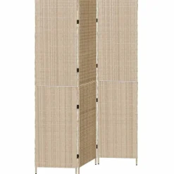 vidaXL Separador de habitaciones 147 x 180 cm ratán sintético Beige Discount