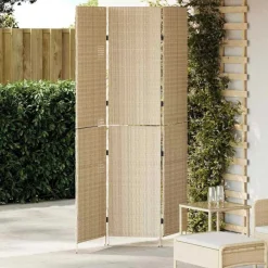 vidaXL Separador de habitaciones 147 x 180 cm ratán sintético Beige Discount