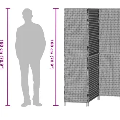 vidaXL Separador de habitaciones 147 x 180 cm ratán sintético Beige Discount