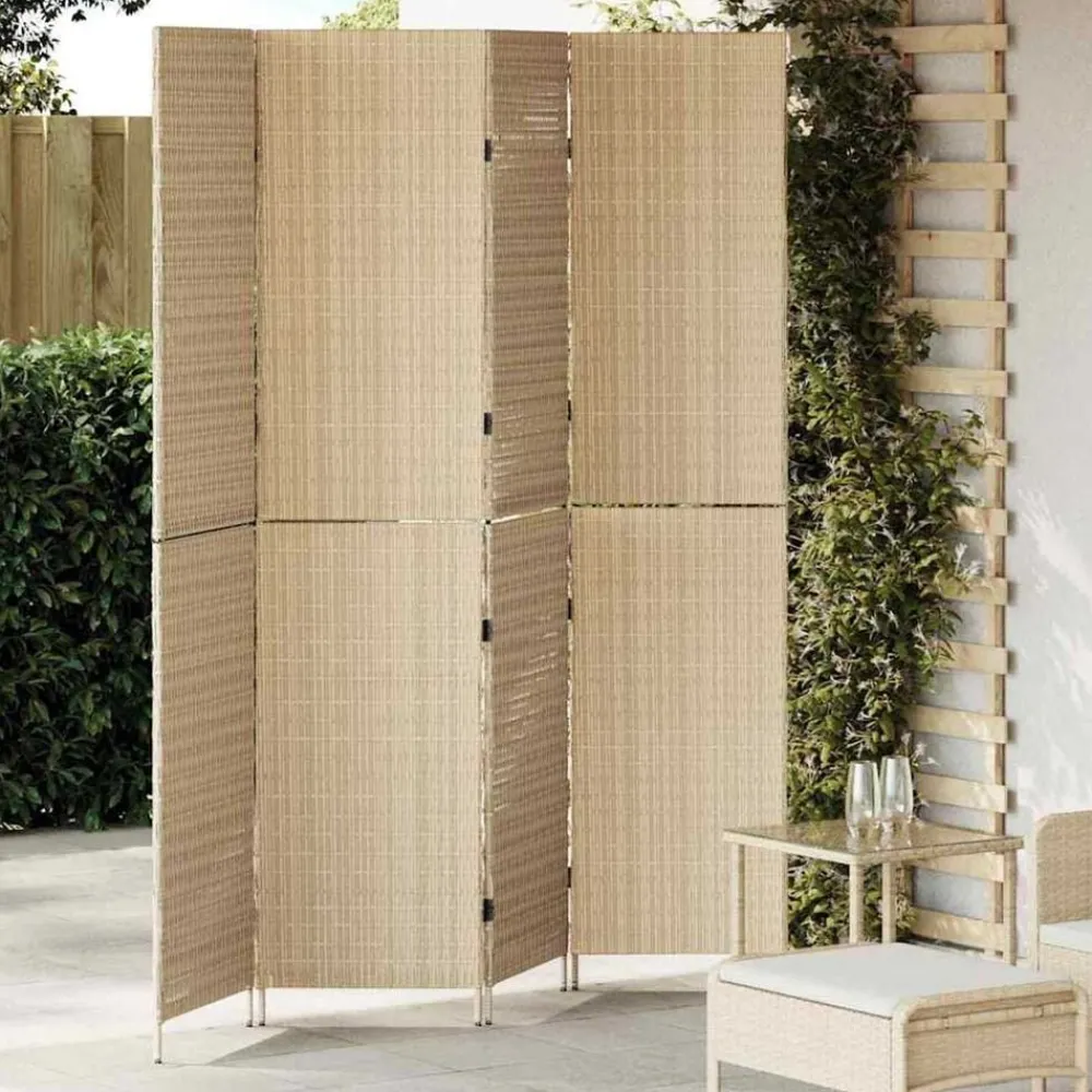vidaXL Separador de habitaciones 195 x 180 cm ratán sintético Beige Online