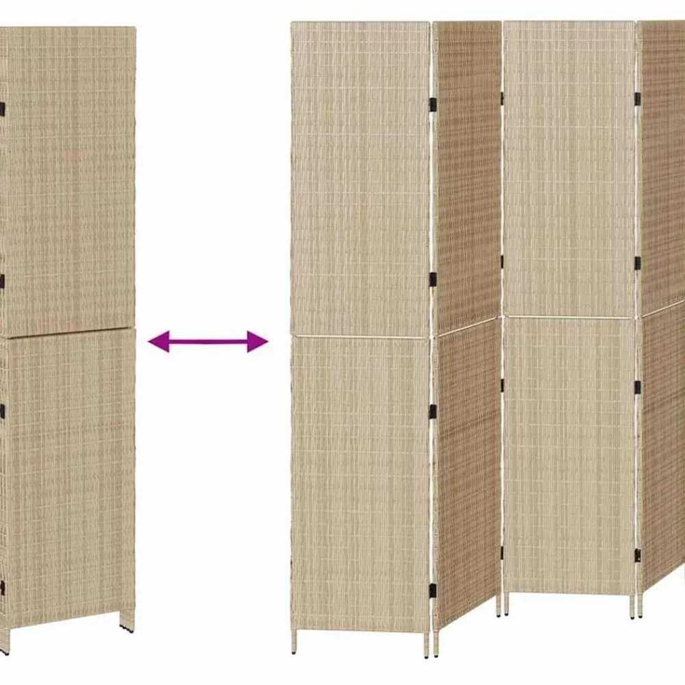 vidaXL Separador de habitaciones 195 x 180 cm ratán sintético Beige Online